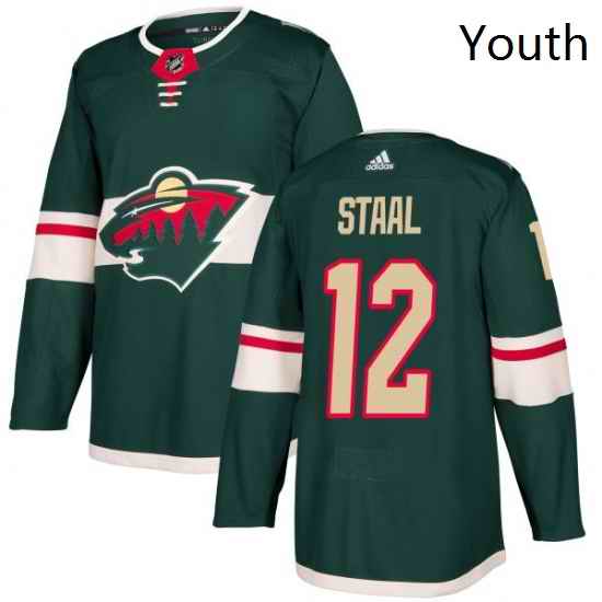 Youth Adidas Minnesota Wild 12 Eric Staal Authentic Green Home NHL Jersey